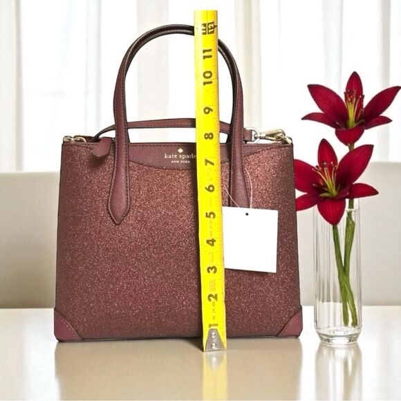 Kate Spade Shimmy Glitter Lola Satchel — Deep Nova Burgundy - Picture 6 of 10